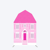 Aperturee - Aperturee Hot Pink Princess House Barn Door Arch Party Backdrop